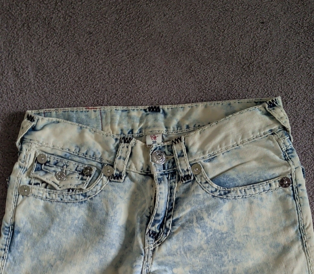 True Religion Bleach Wash Ricky Super T Straight Jeans 👖